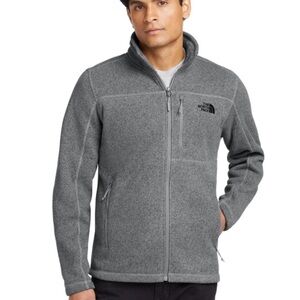 The North Face Men's Heather Gray sweater fleece Jacket large full zip euc